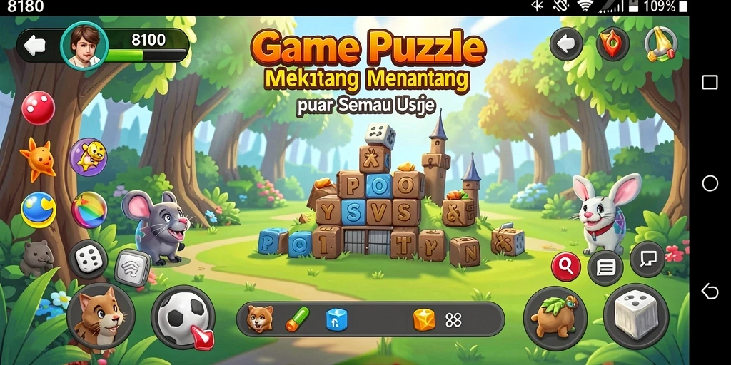 Tampilan gameplay 8180 yang menantang dalam mode Puzzle.
