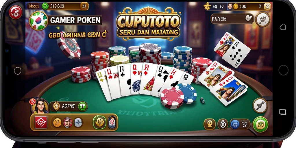 Tampilan gameplay seru di CUPUTOTO dengan meja poker yang penuh aksi.