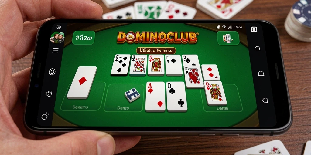 Screenshot permainan DOMINOCLUB menunjukkan antarmuka yang menarik dan interaktif.