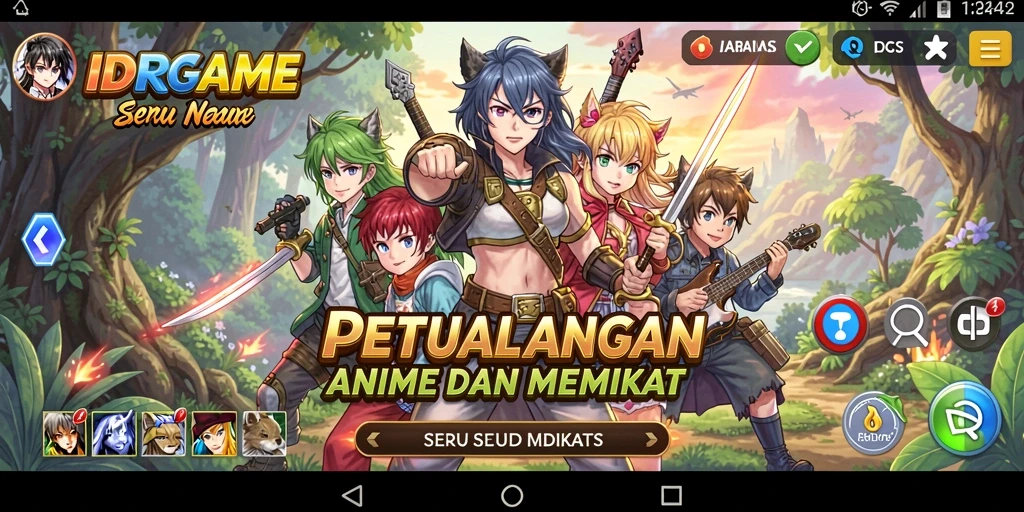 Tampilan gameplay mendebarkan dalam IDRGAME dengan karakter Anime yang beraksi.