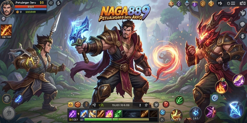 Tampilan gameplay NAGA889 dengan pertempuran epik yang mendebarkan.