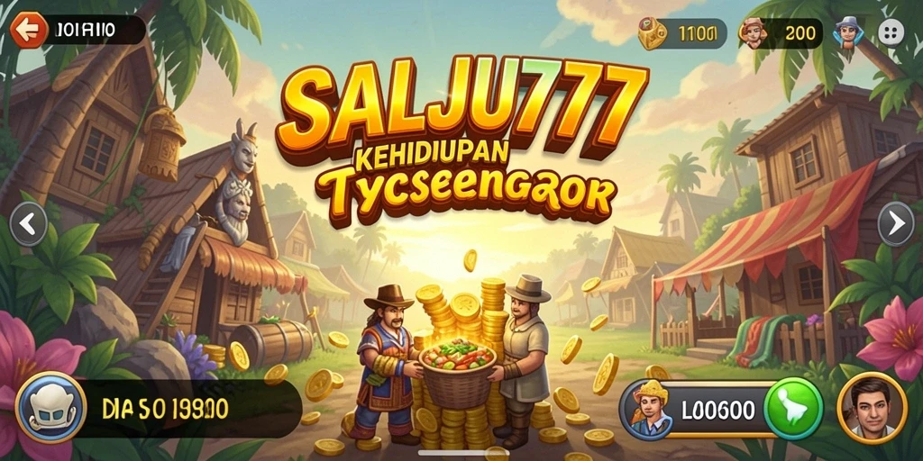 Screenshot menunjukkan pemain sedang membangun kerajaan bisnis dalam SALJU777.