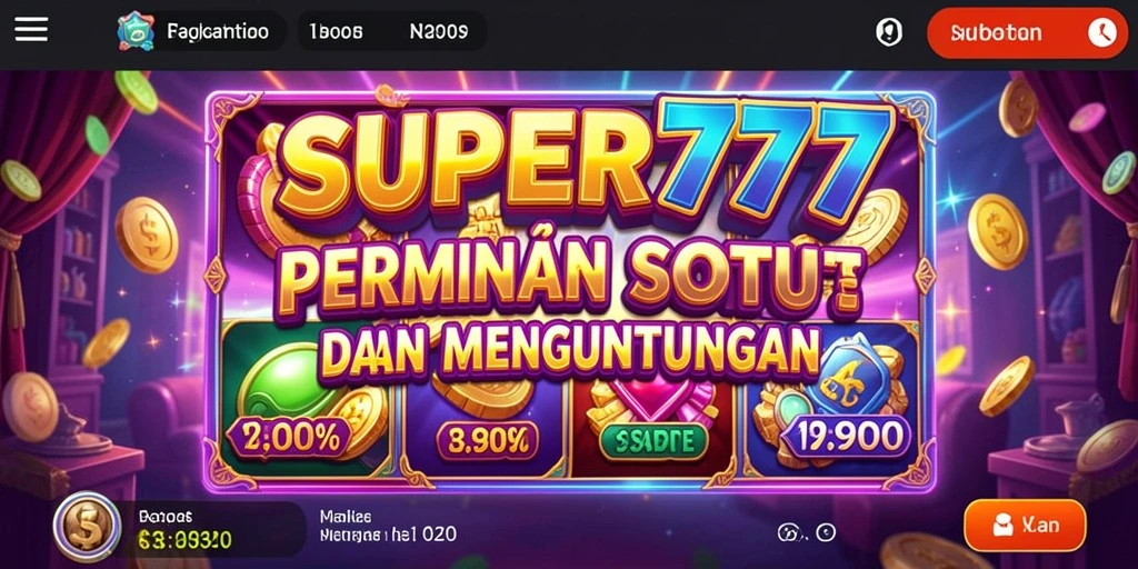 Tampilan gameplay Slot di SUPER777 yang menarik dan mendebarkan.